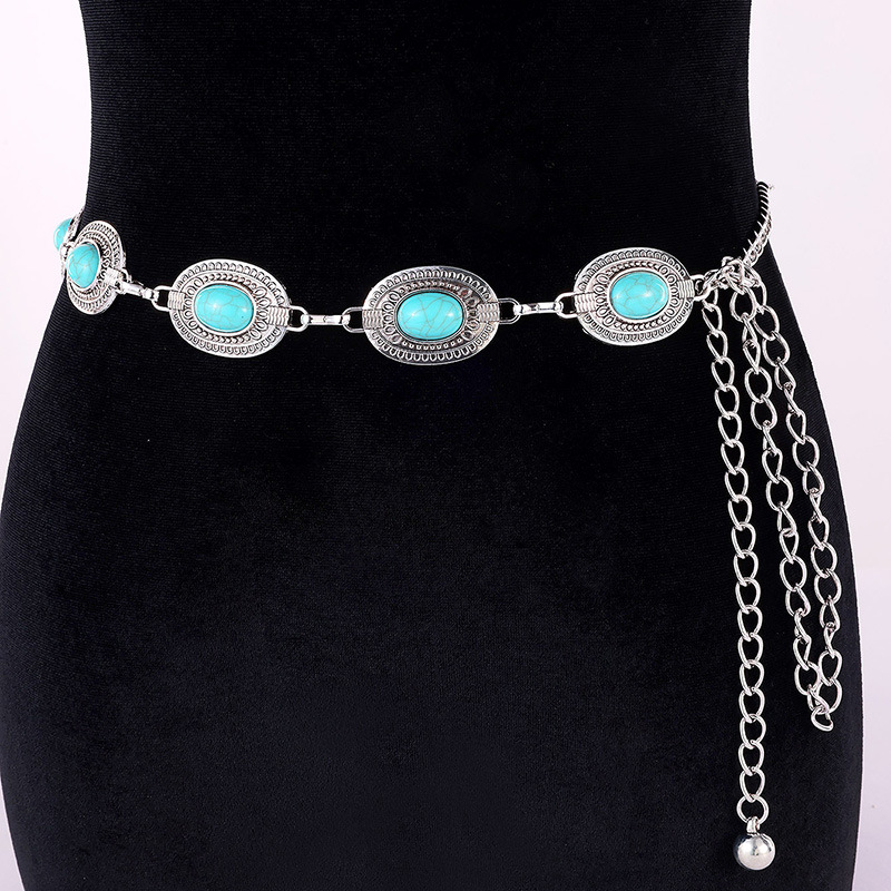 Camilladress Turquoise Decorative Adjustable Metal Chain Belt