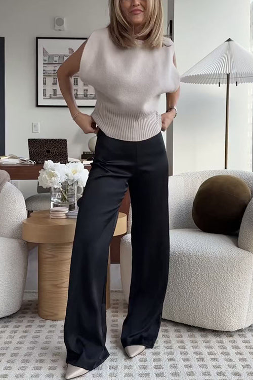 Camilladress High Rise Straight Leg Satin Pants