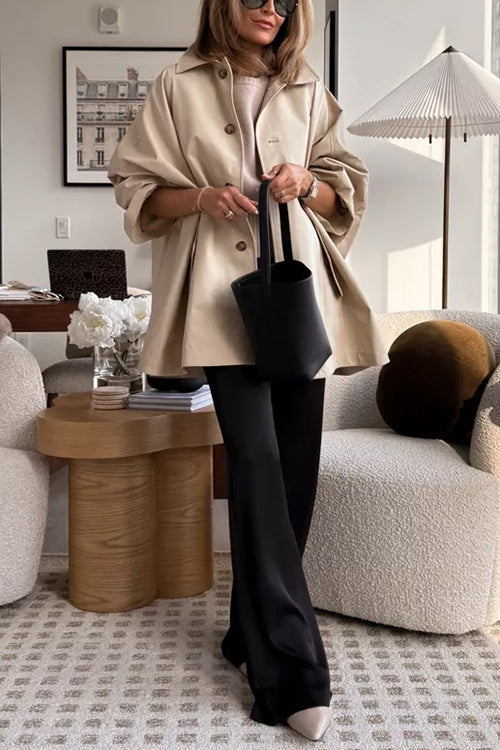 Camilladress Lapel Single Breasted Pocketed Oversized Coat