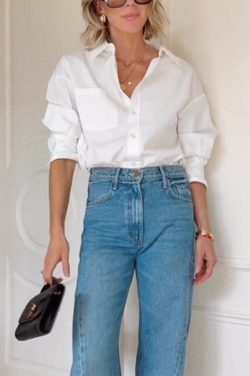 Camilladress Lapel Long Sleeves Button Up Blouse Shirt