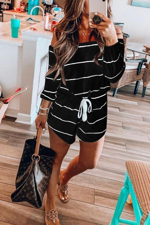 Camilladress Oxygen Off Shoulder Beauty Striped Jumpsuit
