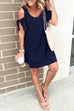 Camilladress V Neck Cold Shoulder Short Sleeve Dress