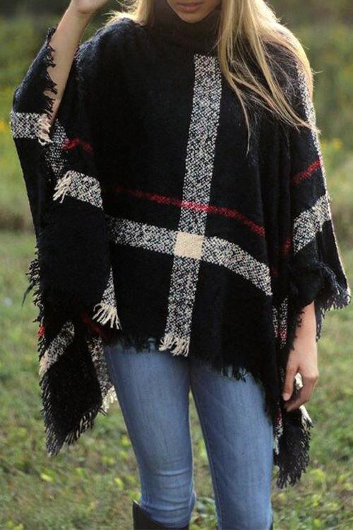 Camilladress Chicest Tassel Lattice Cloak Poncho Sweater