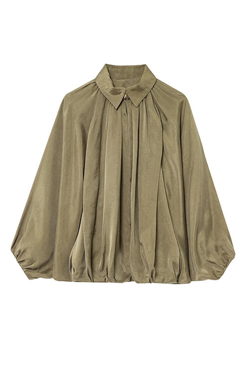 Camilladress Lapel Batwing Sleeves Zip Up Bomber Jacket