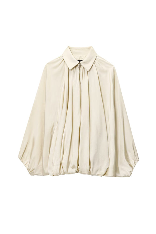 Camilladress Lapel Batwing Sleeves Zip Up Bomber Jacket