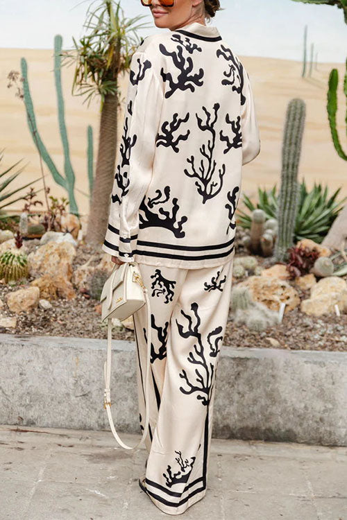 Camilladress Wide Leg Reef Print Satin Pants