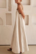 Camilladress Adjustable Strap Backless Cotton Linen Maxi Dress