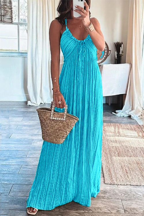 Camilladress Halter Backless Tie Knot Printed Maxi Vacation Dress