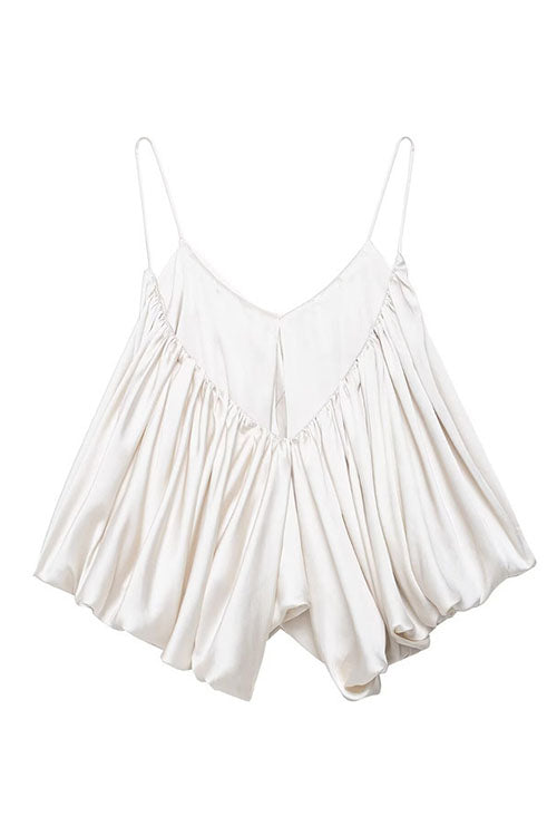 Camilladress Spaghetti Strap Draped Satin Top