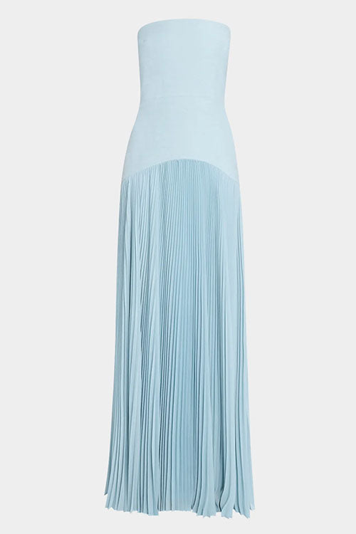 Camilladress Strapless Tube Patchwork Pleated Maxi Dress