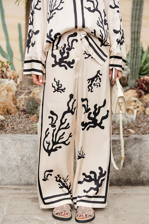 Camilladress Wide Leg Reef Print Satin Pants