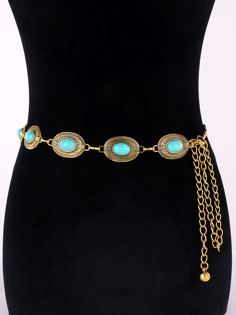 Camilladress Turquoise Decorative Adjustable Metal Chain Belt