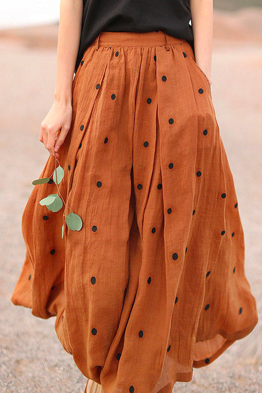 Camilladress Casual Polka Dot Chiffon Swing Skirts(5 Colors Available)