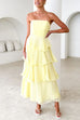 Camilladress Strapless Ruffle Layered Maxi Dress