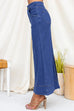 High Rise Back Slit Pocketed Denim Maxi Skirt