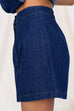 High Waist One Button Denim Shorts
