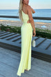Camilladress One Shoulder Cut Out Irregular Hem Pleated Satin Maxi Dress