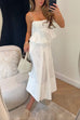 Camilladress Lace Hollow Out Ruffle Cami Top and A-line Midi Skirt Set
