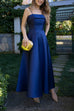 Camilladress Spaghetti Strap Waisted A-line Satin Maxi Dress