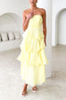 Camilladress Strapless Ruffle Layered Maxi Dress