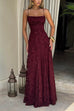 Camilladress Spaghetti Strap Backless Lace-up Jacquard Maxi Dress