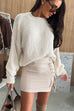 Camilladress Crewneck Drop Shoulder Solid Casual Pullover Sweater