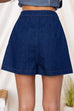 High Waist One Button Denim Shorts