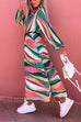 Camilladress Tie Neck Long Sleeves Color Block Pleated Maxi Dress