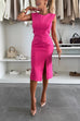 Camilladress Crewneck Sleeveless Slit Bodycon Midi Dress
