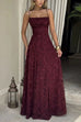 Camilladress Spaghetti Strap Backless Lace-up Jacquard Maxi Dress