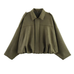 Camilladress Lapel Zip Up Trendy Bomber Jacket