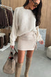 Camilladress Crewneck Drop Shoulder Solid Casual Pullover Sweater