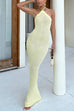 Camilladress Halter Open Back Hollow Out Knit Bodycon Maxi Dress