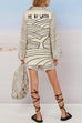 Camilladress Collared V Neck Shirt and Side Slit Shorts Vitamin Sea Print Set