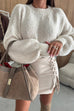 Camilladress Crewneck Drop Shoulder Solid Casual Pullover Sweater