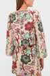 V Neck Long Sleeves Floral Print Crop Top