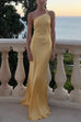 Camilladress One Shoulder Open Back Tie Knot Satin Maxi Dress