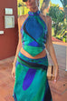 Camilladress Printed Halter Tie Knot Backless Top and Irregular Hem Maxi Skirt Set
