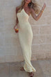 Camilladress Halter Open Back Hollow Out Knit Bodycon Maxi Dress