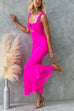Camilladress Sleeveless Cut Out Ruched Ruffle Bodycon Maxi Dress