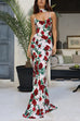 Camilladress Spaghetti Strap Open Back Floral Print Maxi Dress