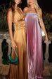 Camilladress Strapless Tube Gradient Ombre Satin Maxi Party Dress