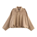 Camilladress Lapel Zip Up Trendy Bomber Jacket