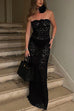 Camilladress Strapless Lace Hollow Out Bodycon Maxi Dress