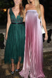 Camilladress Strapless Tube Gradient Ombre Satin Maxi Party Dress