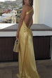 Camilladress One Shoulder Open Back Tie Knot Satin Maxi Dress