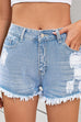 Camilladress Mid Rise Raw Hem Ripped Denim Shorts