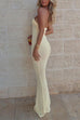 Camilladress Halter Open Back Hollow Out Knit Bodycon Maxi Dress