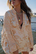 Camilladress Collared V Neck Shirt and Side Slit Shorts Vitamin Sea Print Set