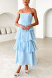 Camilladress Strapless Ruffle Layered Maxi Dress